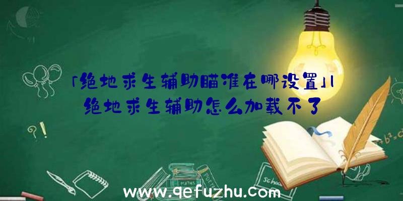 「绝地求生辅助瞄准在哪设置」|绝地求生辅助怎么加载不了